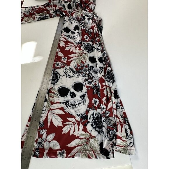 Skull Jumpsuit All Over Print Halloween Grunge Goth Women's Sz M Day Of The Dead - Picture 9 of 10